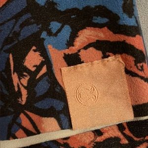 Lululemon the small towel - blue, orange, and black floral pattern